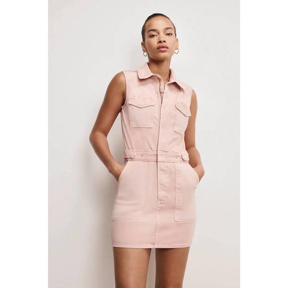 good american pink dress Satin Slip Maxi Dress